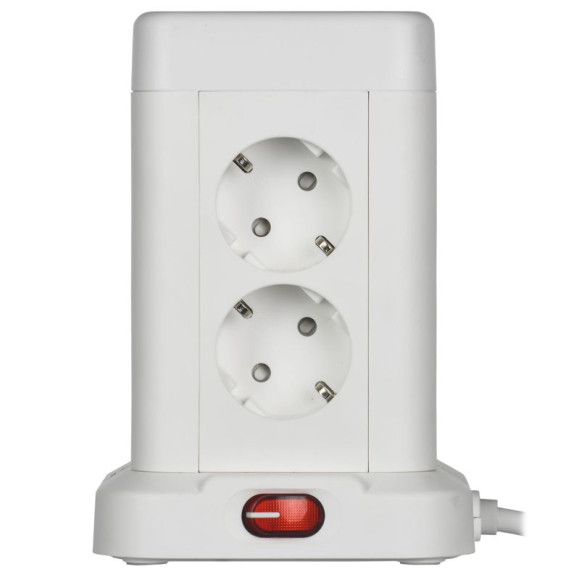 IEK DOMINIC Удлинитель У08K 8 мест 2P+PE 1,5м 3х1,0мм2 16А/250В USB A+C 20Вт белый IEK, DN-YP30-16-08-01-ZKU-K01