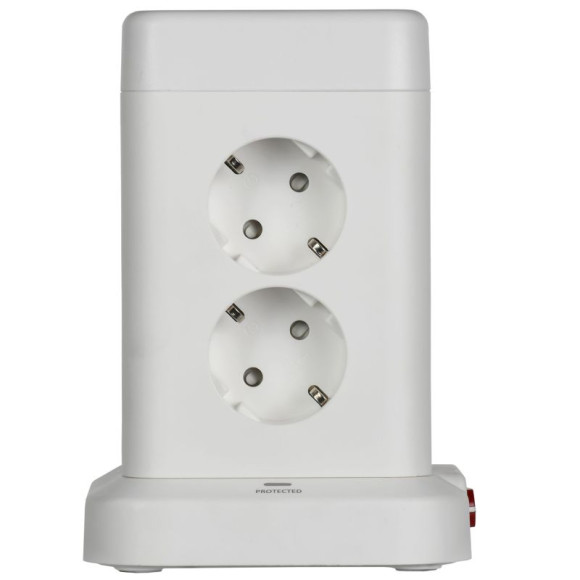 IEK DOMINIC Удлинитель У08K 8 мест 2P+PE 1,5м 3х1,0мм2 16А/250В USB A+C 20Вт белый IEK, DN-YP30-16-08-01-ZKU-K01