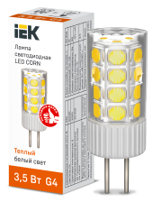 Лампа светодиодная CORN капсула 3,5Вт 230В 3000К керамика G4 IEK, LLE-CORN-4-230-30-G4