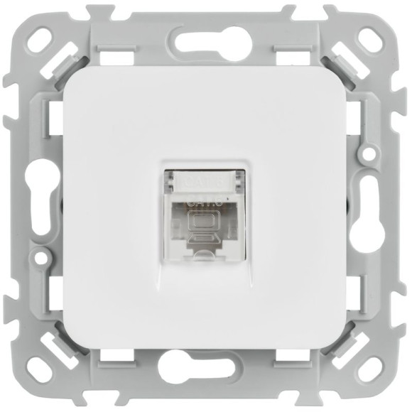 IEK FLITE Розетка компьютерная RJ45 категория 6 UTP РК6-1-0-ФлБ белый IEK, FI-K12-2-K01