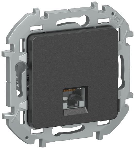 IEK IEKINSPIRIA Розетка компьютерная RJ45 категория 5Е UTP 6738281 антрацит IEK