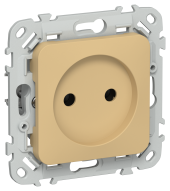 FLITE Розетка без заземления без защитных шторок безвинтовое крепление 10А РС01-1-ФлШм шамуа IEK, FI-R10-10-1-K89