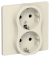 IEK FLITE Розетка 2-местная с заземлением без защитных шторок безвинтовое крепление 16А РС12-1-К-ФлСл сливочный IEK, FI-R21C-16-1-K86