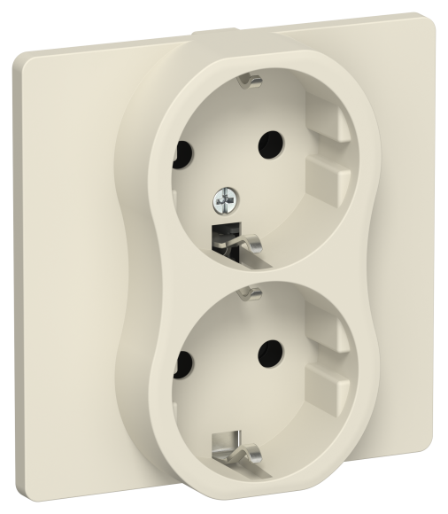 IEK FLITE Розетка 2-местная с заземлением без защитных шторок безвинтовое крепление 16А РС12-1-К-ФлСл сливочный IEK, FI-R21C-16-1-K86