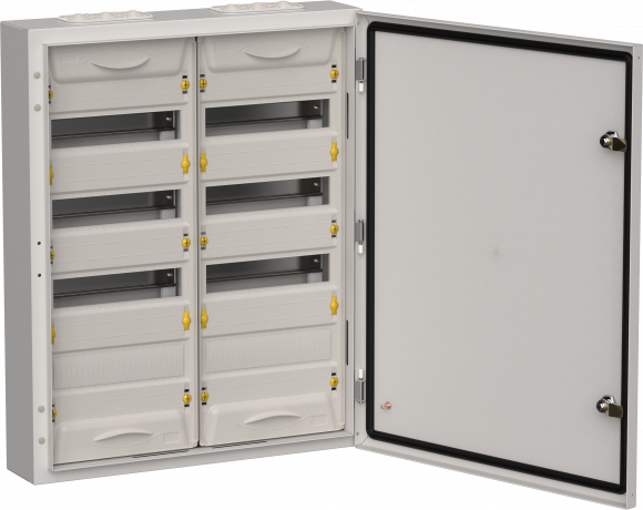 IEK TITAN 5 Корпус металлический ЩРн-96 (2х48) 710х570х140мм IP54 серый (одна дверь) IEK, TI5-50-N-2X048-54-7035