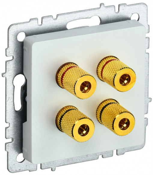 IEK BRITE Аудиорозетка 4-местная РА10-БрЖ жемчуг IEK, BR-S40-K36