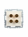 IEK BRITE Аудиорозетка 4-местная РА10-БрЖ жемчуг IEK, BR-S40-K36