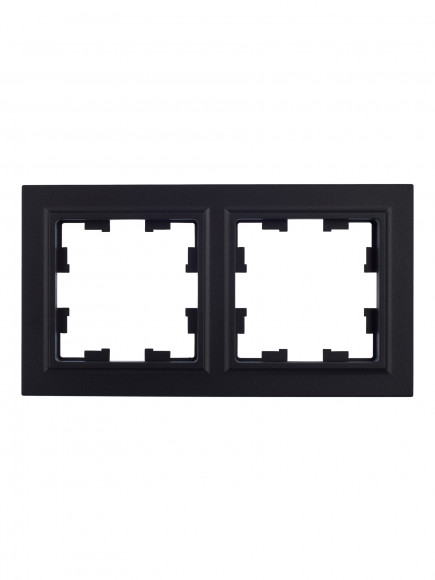 IEK BRITE Рамка 2-местная РУ-2-БрЧ черный , BR-M22-K02