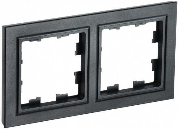 IEK BRITE Рамка 2-местная РУ-2-БрЧ черный IEK, BR-M22-K02