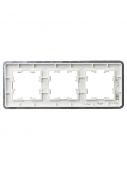 IEK BRITE Рамка 3-местная РУ-3-1-Бр металл алюминий RE IEK, BR-M32-M-01-K47