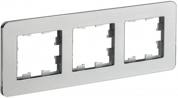 IEK BRITE Рамка 3-местная РУ-3-1-Бр металл алюминий RE IEK, BR-M32-M-01-K47