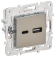 IEK SKANDY Розетка USB A+C 3,1А SK-R14N металл никель , SK-U22-D31-K50