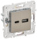IEK SKANDY Розетка USB A+C 3,1А SK-R14N металл никель , SK-U22-D31-K50