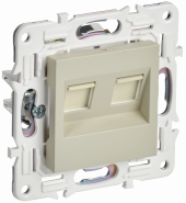 SKANDY Розетка компьютерная двойная RJ45 кат.6 SK-K04B бежевый , SK-K20-2-K10