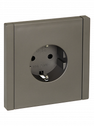 FORTE&PIANO Розетка 1-местная с заземлением без защитных шторок винтовое крепление 16А FP516 сталь , FP-R11-16-K46