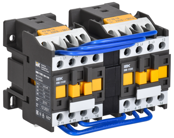 IEK Контактор КМИ-11230 реверс 12А 230В/АС3 2NO IEK, KKM13-012-230-20-1 IEK Контактор КМИ-11230 реверс 12А 230В/АС3 2NO IEK, KKM13-012-230-20-1