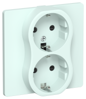 FLITE Розетка 2-местная с заземлением с защитными шторками 16А РСш12-0-К-ФлХЛ холодный лед IEK, FI-R24C-16-K94