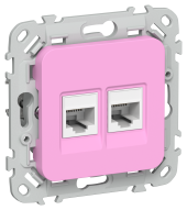 FLITE Розетка 2-местная RJ45/RJ11 категория 5Е/3 UTP РКТ5е/3-2-0-ФлПр пурпурный IEK, FI-KT22-1-K99