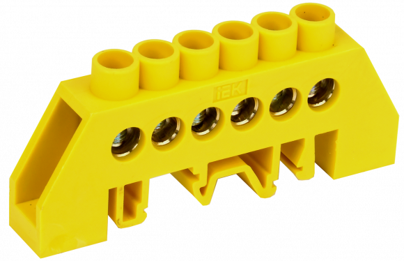 IEK Шина PE "земля" в комб DIN-изол "Стойка" ШНИ-8х12-6-КС-Ж IEK, YNN10-812-6DP-K05