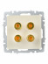 IEK BRITE Аудиорозетка 4-местная РА10-БрКр бежевый IEK, BR-S40-K10