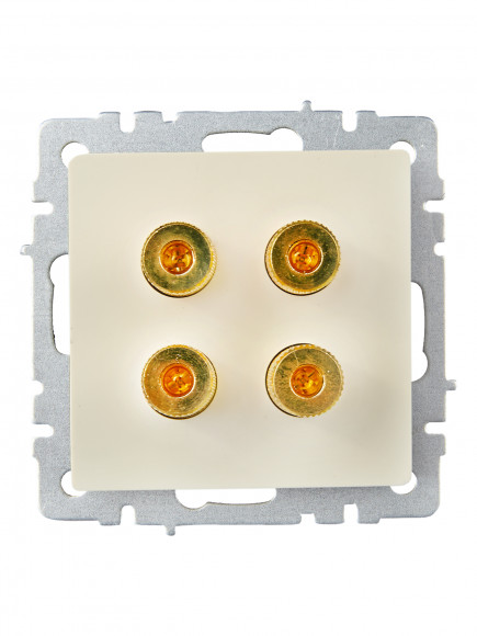 IEK BRITE Аудиорозетка 4-местная РА10-БрКр бежевый IEK, BR-S40-K10