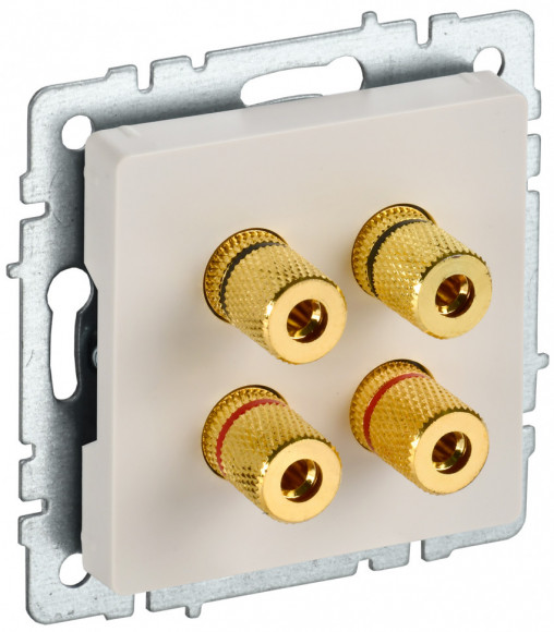 IEK BRITE Аудиорозетка 4-местная РА10-БрКр бежевый IEK, BR-S40-K10