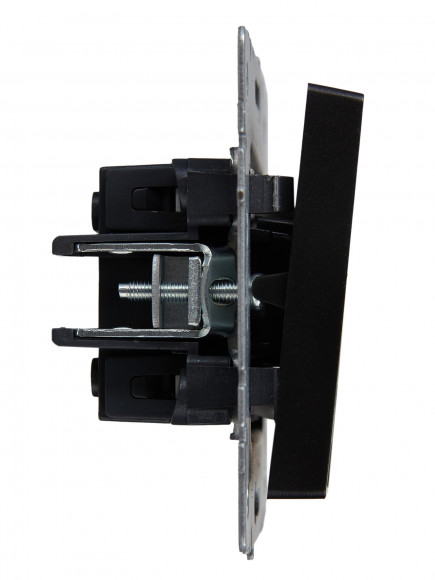 IEK BRITE Выключатель 2-клавишный с индикацией 10А ВС10-2-1-БрЧ черный , BR-V20-1-10-K02