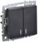 IEK BRITE Выключатель 2-клавишный с индикацией 10А ВС10-2-1-БрЧ черный , BR-V20-1-10-K02