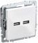 IEK BRITE Розетка USB A+A 5В 3,1А РЮ10-1-БрБ белый , BR-U21-D31-K01