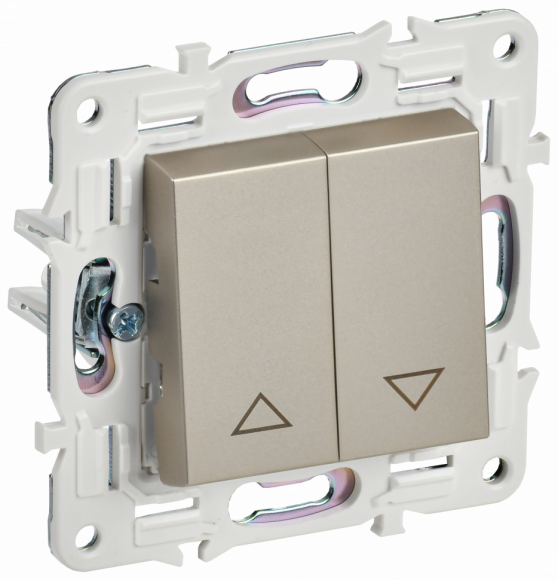 IEK SKANDY Выключатель жалюзи 10А SK-V12Sh шампань IEK, SK-V15-0-10-K37
