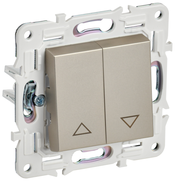 IEK SKANDY Выключатель жалюзи 10А SK-V12Sh шампань , SK-V15-0-10-K37