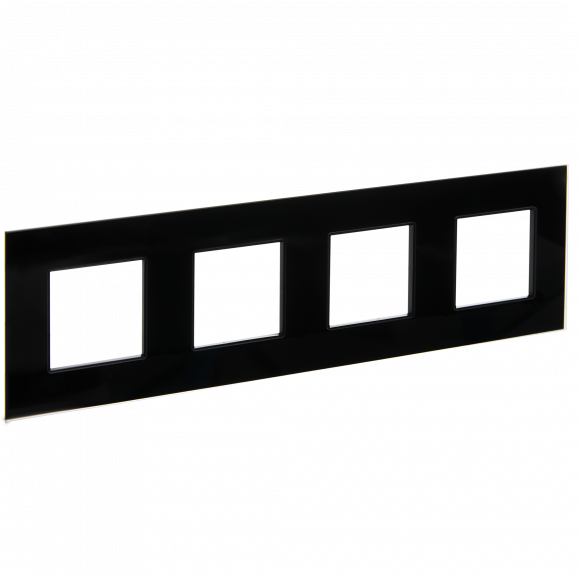 IEK SKANDY Рамка 4-местная SK-F24Bl стекло черный IEK, SK-M42-G-K02