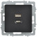 IEK BRITE Розетка USB A+C 45Вт высокоскоростная зарядка РЮ11-2-БрЧ черный IEK, BR-U22-045-K02