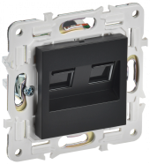SKANDY Розетка компьютерная двойная RJ45 кат.6 SK-K04Bl черный , SK-K20-2-K02 SKANDY Розетка компьютерная двойная RJ45 кат.6 SK-K04Bl черный , SK-K20-2-K02
