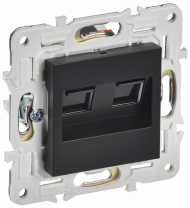 SKANDY Розетка компьютерная двойная RJ45 кат.6 SK-K04Bl черный , SK-K20-2-K02