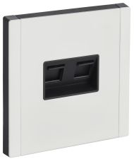 FORTE&PIANO Розетка двойная RJ11+RJ45 кат.5E FP235M металл белый IEK, FP-KT20-O-1-M-K01 FORTE&PIANO Розетка двойная RJ11+RJ45 кат.5E FP235M металл белый IEK, FP-KT20-O-1-M-K01