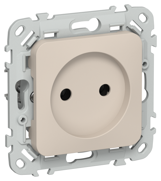 IEK FLITE Розетка без заземления без защитных шторок 10А РС01-0-ФлЛ льняной IEK, FI-R10-10-K88