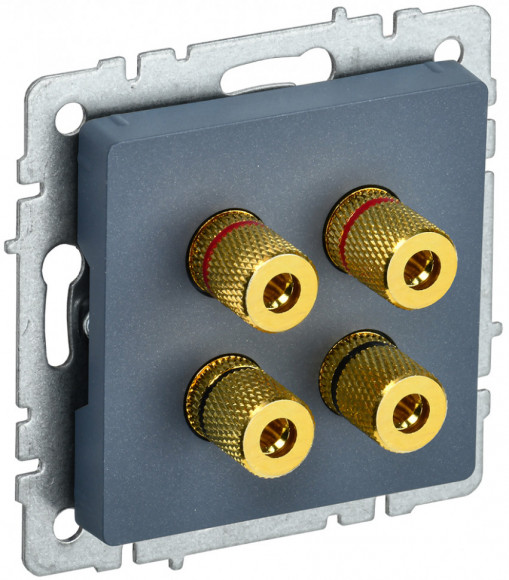 IEK BRITE Аудиорозетка 4-местная РА10-БрМ маренго IEK, BR-S40-K35