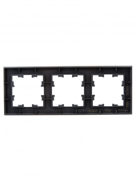 IEK BRITE Рамка 3 -местная РУ-3-1-БрА металл алюминий , BR-M32-M-K47
