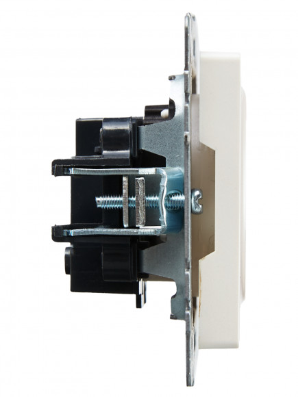 IEK BRITE Розетка 1-местная без заземления с защитными шторками 10А РСш10-2-БрЖ жемчуг , BR-R13-10-K36