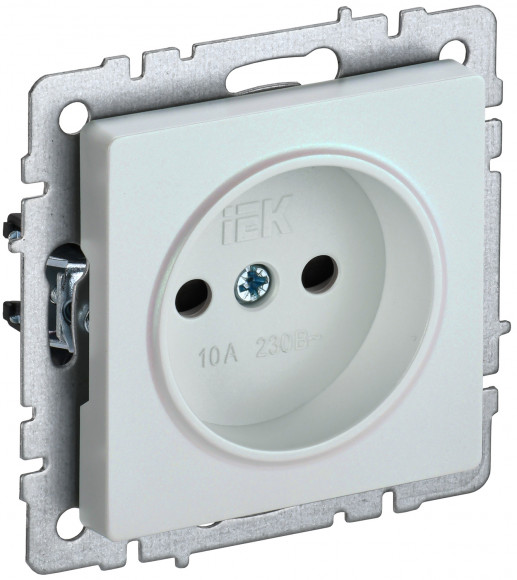 IEK BRITE Розетка 1-местная без заземления с защитными шторками 10А РСш10-2-БрЖ жемчуг IEK, BR-R13-10-K36