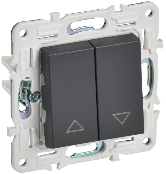 IEK SKANDY Выключатель жалюзи 10А SK-V12T титан , SK-V15-0-10-K48