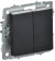 IEK BRITE Выключатель 2-клавишный перекрестный 10А ВС10-2-3-БрЧ черный IEK, BR-V23-0-10-K02