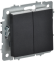 IEK BRITE Выключатель 2-клавишный перекрестный 10А ВС10-2-3-БрЧ черный IEK, BR-V23-0-10-K02