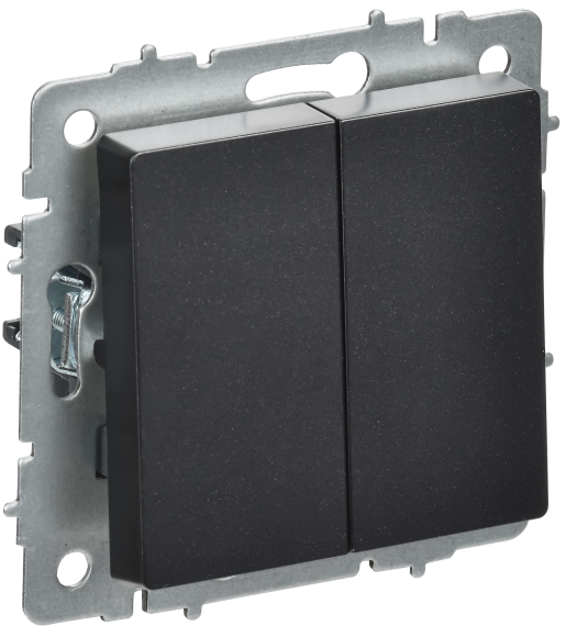 IEK BRITE Выключатель 2-клавишный перекрестный 10А ВС10-2-3-БрЧ черный IEK, BR-V23-0-10-K02 IEK BRITE Выключатель 2-клавишный перекрестный 10А ВС10-2-3-БрЧ черный IEK, BR-V23-0-10-K02