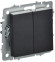 IEK BRITE Выключатель 2-клавишный перекрестный 10А ВС10-2-3-БрЧ черный IEK, BR-V23-0-10-K02