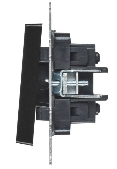 IEK BRITE Выключатель 2-клавишный перекрестный 10А ВС10-2-3-БрЧ черный IEK, BR-V23-0-10-K02