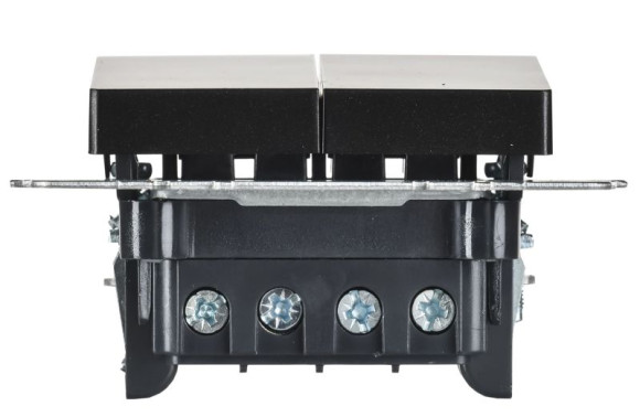 IEK BRITE Выключатель 2-клавишный перекрестный 10А ВС10-2-3-БрЧ черный IEK, BR-V23-0-10-K02