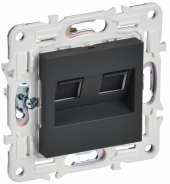 SKANDY Розетка компьютерная двойная RJ45 кат.6 SK-K04G графит , SK-K20-2-K53