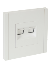 FORTE&PIANO Розетка двойная RJ11+RJ45 кат.5E FP235 белый , FP-KT20-O-1-K01